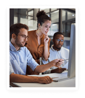people looking at the screen