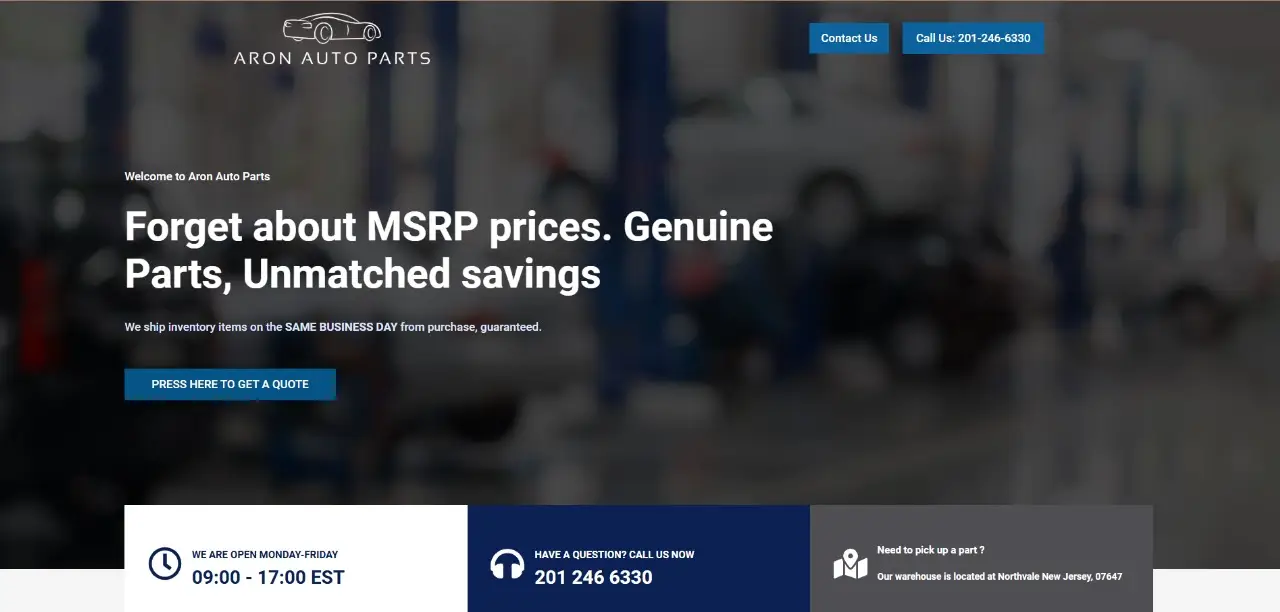 E-Commerce (Aron Auto Parts)